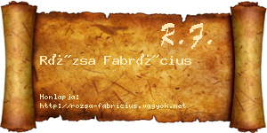 Rózsa Fabrícius névjegykártya